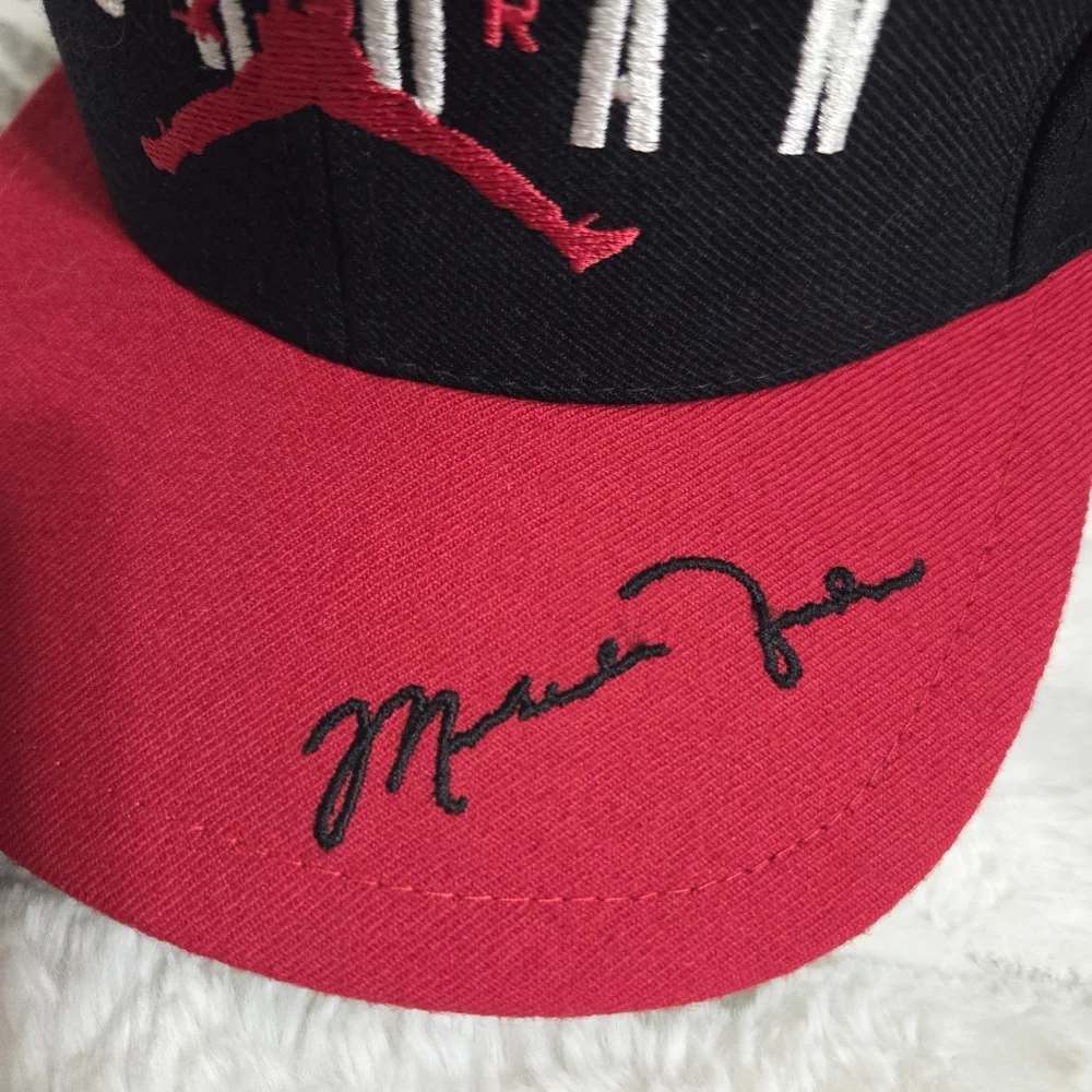 Vtg‎ 90s NIKE Air Jordan Jumpman Wool Snapback Hat Chicago Bulls Cap Bred EUC